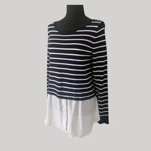 New York & Company 7TH AVENUE DESIGN STUDIO Navy blue/white Soft Sweater size M